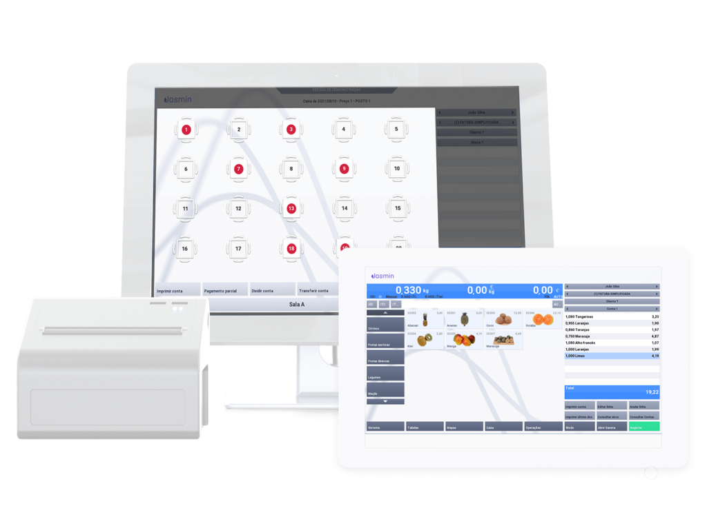 Software de faturação POS multidispositivo - Jasmin Software